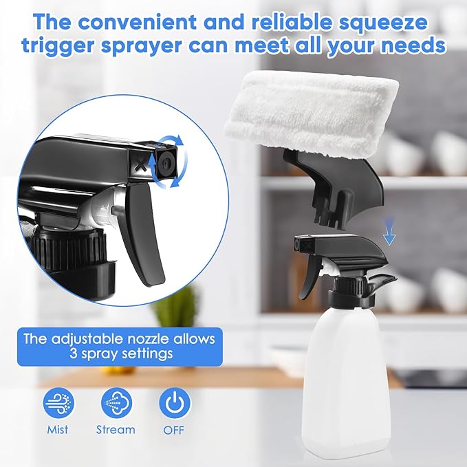 Window Vacuum Squeegee Cordless, Handheld Window Vac with Multi-Purpose Spray Bottle & Microfiber Cloth, Electric Cleaning Tool for Windows, Mirror, Countertop