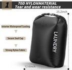 Travel Laundry Bag, Vacuum Compression Dirty Clothes Travel Bag Waterproof Wet Dry Bags Large Capacity Space Saver Bags Reusable Camp Clothes Organizer for Sports College Dorm Laundromat (1 Pcs )Black
