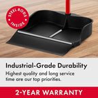 Tyroler Multi-Purpose Extra Large 100% Rubber Dustpan for Dry & Wet Floor Cleaning Indoor and Outdoor | New 105cm Long Aluminum Anti-Rust Handle | Compatible with Any Size Broom and Squeegee