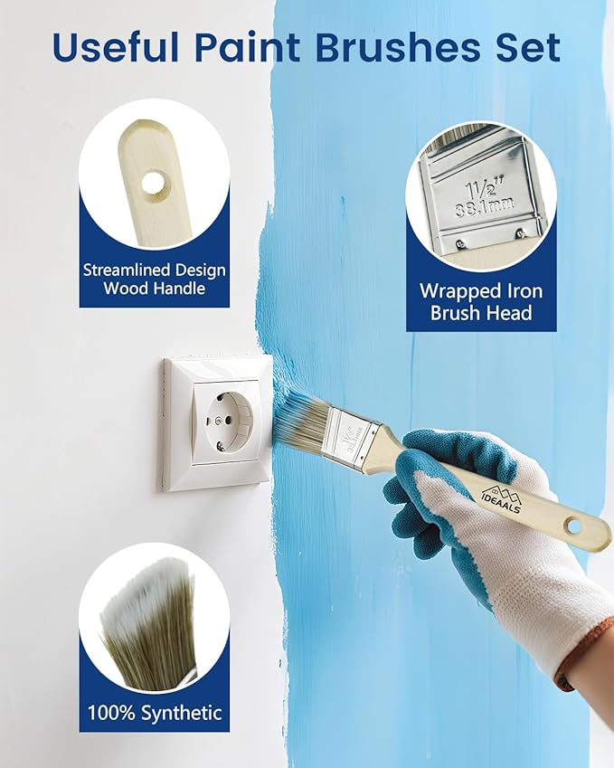 32PCS Paint Roller Kit with Extension Pole - 2 to 4 FT Pole, 4 inch 9 inch Paint Rollers, Paint Brushes for Walls, Painters Tape & Drop Cloth, Microfiber Roller Covers for Professional Painting