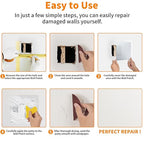 Wall Patch Kit, 15 Pieces Self-Adhesive Mesh Repair Patches for Drywall, Multiple Sizes 2/4/6/8 Inch, Permanently Repairs Damaged Walls and Ceilings