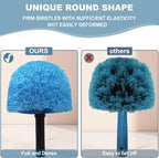 2 Pack Robust Cobweb Duster Head Brush – Superior Twist-On Web Cleaning Tool – Spider Web Remover Brush Compatible with Standard 3/4 Inch Threaded Poles for Outdoor & Indoor Use – Head Only (Blue)