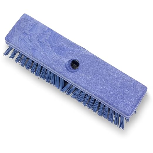 SPARTA Plastic Floor Scrub Brush, Brush Head Only, Deck Brush with ACME Standard Thread Fitting for Deck, Industrial Kitchens, and Hospitals, 10 Inches, Blue, (Pack of 6)
