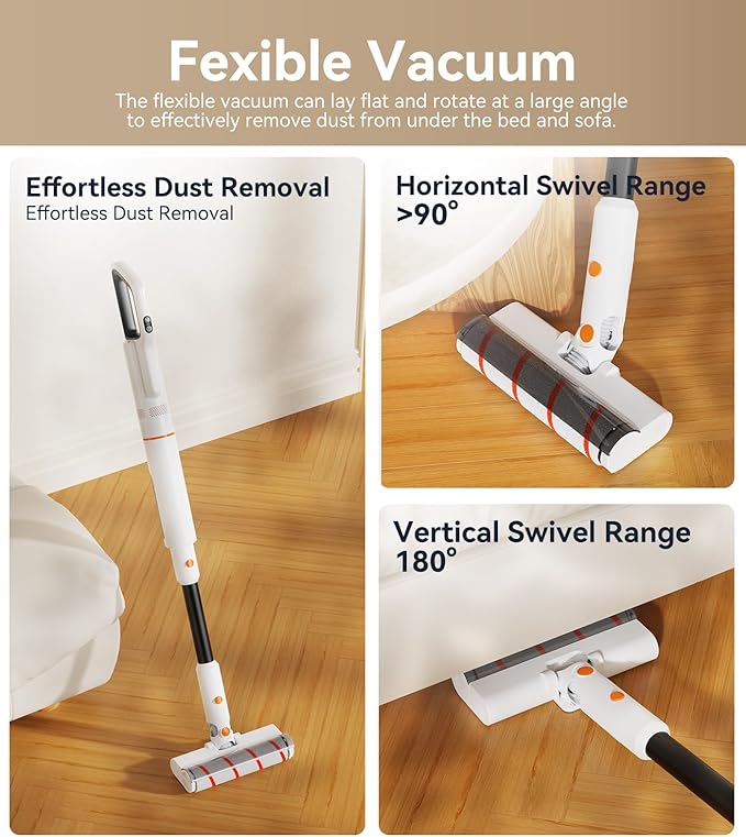 JONR ED20 Pro 4-in-1 Cordless Wet Dry Vacuum Cleaner, 17000 Pa Vacuum Suction Power, Self-Cleaning and Automatic Drying with One Click, Intelligent Voice Reminder