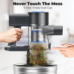 Cordless Vacuum Cleaner, Powerful Lightweight Stick Vacuum with Self-Standing, Anti-Tangle, 8-in-1 Rechargeable Vacuum Cleaners for Home, Hardwood Floors, Carpet, Pet Hair (Blue)