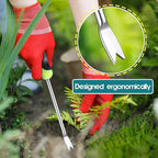 2 PCS Hand Weeder Tool Gardening Weeder Tool Garden Weeding Tool with Ergonomic Handle, Stainless Steel Garden Courtyard Lawn Farmland Transplant Gardening Plant Tool
