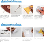 Wall Repair Paste kit, Spackle Drywall Repair kit, Wall Mending Agent 250 g*2, Wall Repair Patch-4Pcs and Scraper/Sandpaper, Effective Repair of Scratches, Nail Holes, Cracks and Wall Graffiti