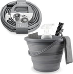 SIMPLEMADE Collapsible Bucket Cleaning Set - Includes 2 Foldable Buckets, Spray Bottle, Rag, Scrubbing Brush and Sponge - Holds Up to 10 liters, Easy Storage, All-Purpose Cleaning Solution