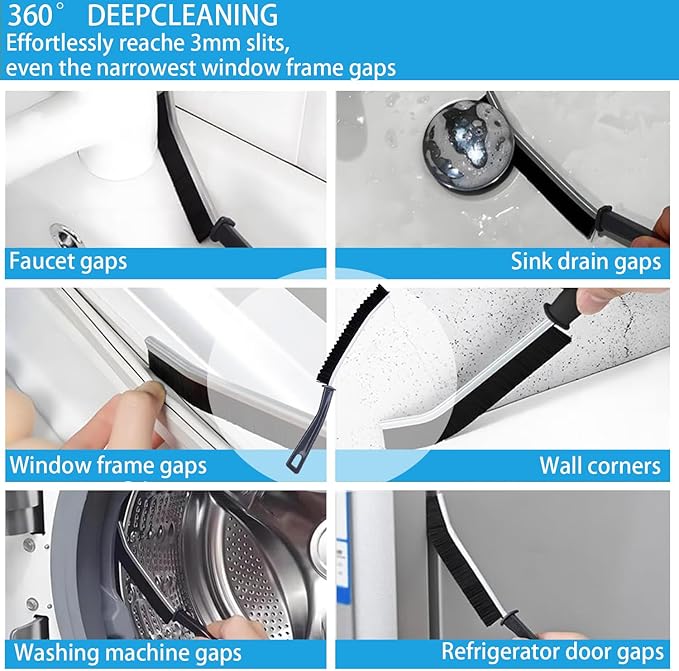 ‌Washing Machine Cleaning Brush Set - 5-Piece Crevice Cleaner & 1-Piece Drum Brush for Front Load Washer | Rubber Seal Scrubber | Tight Space Accessories