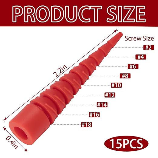 15 Pcs Wood Anchor Stripped Screw Hole Repair Kits-Door Hinge Hole Repair Kits Fit Screws Sizes #2 to #18-Adjustable Wall Anchors for Wood Door Drywall Hole Repair