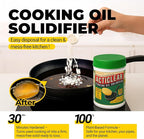 Cooking Oil Solidifier - 11oz (32 Cups) Algae-Based Grease Hardener for Easy Disposal, Turns Used Cooking Oils to Solid Waste, Kitchen Fry Oil Solution (2.2 Gallons)
