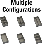 Household Essentials 3 Piece Drawer Organizers Starter Set, Customizable Inserts, Large Tray and 2 Small Trays, Cream