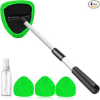 desin Windshield Cleaning Tool, Car Window Cleaner Windshield Cleaner with 4 Reusable and Washable Microfiber Pads and Extendable Handle Auto Inside Glass Wiper
