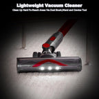 Cordless Vacuum Cleaner - Vacuum Cleaners for Home, Stick Handheld Pet Hair Hardwood Floor Vac, High Power Hand Held Rechargeable Battery Portable Household Lightweight Vac, Red