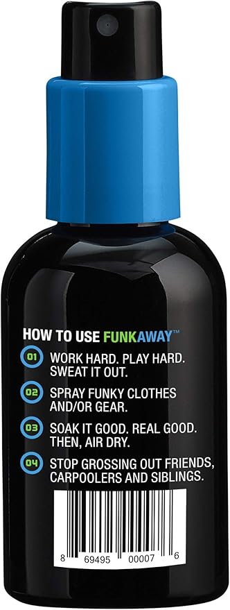FunkAway Odor Eliminator Spray for Shoes, Clothes and Gear, 3.4 oz., 3 Pack, Non-Aerosol; Mini Size for Travel, Ideal for Gym Bag, Purse, Locker or Suitcase
