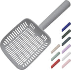 TypeC Cat Litter Scoop - Small Holes (0.11in) Big Size Scooper - Long Handle & Easy Cleaning - Hanger for Litter Box