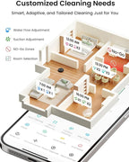 Lefant LiDAR Robot Vacuum and Mop, 45-Day Self-Emptying, 6000Pa Robotic Vacuum Cleaner with Carpet Detection, 190° PSD Obstacle Avoidance, Multi-Floor Mapping, WiFi/Alexa/APP/iWatch, M2 Plus, Black