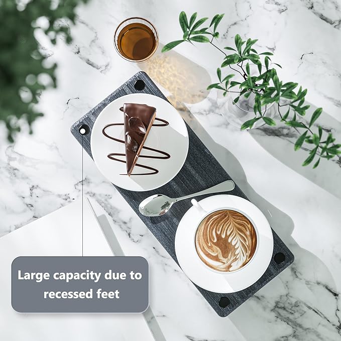 Sink Caddy Kitchen Sink Organizer, Water Absorbing Stone Tray for Sink,Diatomite Bathroom Counter Tray,Faucet Drying Mat Protector Coaster Soap Dish Rack Riser Vanity Dispenser Sponge Holder,10" x 4"