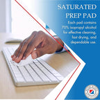 Large Alcohol Prep Pads (200/Box) - 70% Isopropyl Alcohol Wipes, Individually Wrapped - 2 ply, Textured - Skin Prep Alcohols Swabs - Sterile Pads