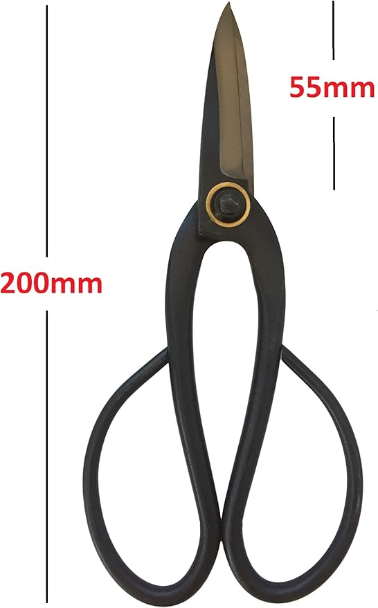 GARDEN GURU Professional Bonsai Scissors 200mm - Traditional Butterfly Pruner Shear for Precise Trimming Pruning and Deadheading of Flowers Plants, Japanese Bonsai Garden Tools