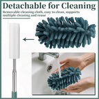 2 PCS Car Interior Duster with Extension Pole, Microfiber Car Dusters with Bendable Head, Cars Duster Exterior&Interior Scratch Free, for Cleaning of Vehicle Details, Offices, Window(Nude Blue)