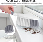 NACENA Dust Pan and Brush Set, Large Hand Broom and Dustpan Set Large Brush and Dustpan Set for Camping Broom and Dustpan Combo for Daily Cleaning Pet Hair Office Home Car, White & Gray