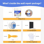 Drywall Repair Kit - 18 OZ Spackle Wall Repair with Self Adhesive Mesh & Scraper for Holes, Cracks - Quick and Easy Wall Surface Fix Solution