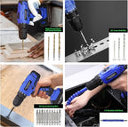 Schneider 21V Tool Set with Drill, 350 in-lb Torque, 0-1350RMP Variable Speed, 10MM 3/8'' Keyless Chuck, 18+1 Clutch, 1.5Ah Li-Ion Battery & Charger for Home Tool Kit