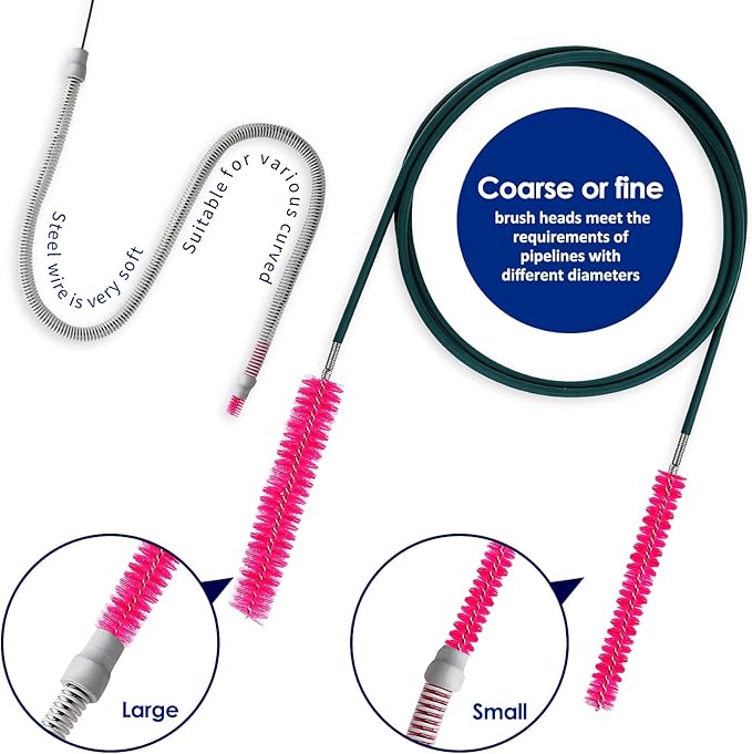 Cpap Mask Brush, Flexible Long Brushes for Cleaning Tubes,Dual Flex End CPAP Cleaner Brush -Stronger Stainless Tube Brush,Cpap Cleaning Supplies Cleaner Brush Kit