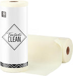 Fantasticlean Microfiber Cleaning Cloth Roll -30 Pack, Tear Away Microfiber Towels, 12" x 12", Reusable, Washable, Scratch Free, Ultra Absorbent Dishcloth for Car, Home Supplies, Pet, Kitchen (Beige)