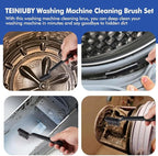 6 Pcs Washing Machine Cleaning Brush Kits,Front Load Washer Cleaner Brushes Tools -1 Pcs Drum Laundry Cleaning Brush and 5 Pcs Crevice Cleaning Brushes for Tight Spaces and Washer Rubber Seal