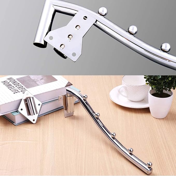 Folding Wall Mounted Clothes Rack, Wall Clothes Hanger Detachable Sturdy Swing Arm Coat Hanger Stainless Steel Clothes Hook Closet Rod Clothing Holder Drying Racks for Bathrooms Laundry Room, 2 Pack