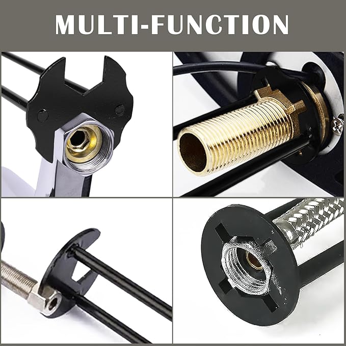 2Pcs Multifunctional Basin Wrench, Universal Under Sink Plumbers Tool, 7 Sizes, Socket Wrench Faucet Tool for Kitchen Home Bathroom