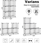 C&AHOME Wire Cube Storage, 6 - Cube Organizer Metal C Grids, Modular Shelves Units, Closet Organizer, Ideal for Home, Office, Living Room, 36.6”L x 12.4”W 36.6”H, Silver Gray UWCS3006G