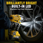 Cordless Impact Wrench, 900Ft-lbs (1200N.m) 1/2" Brushless Impact Gun, 20V High Torque Power Impact Driver, 2x4.0Ah Batteries,Brushless Motor 2400 RPM Variable Speeds for Family Car/Pickup Truck/Mower
