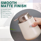 Bosilunlife Ceramic Foaming Soap Dispenser - 12 oz Foam Hand Wash Dispenser Bathroom Countertop Kitchen Dish Soap Pump Dispenser Liquid Soap Dispenser for Bathroom