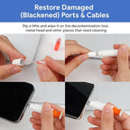 12 in 1 Phone Cleaning Kit, Airpods Cleaning Kit, Port Cleaner for iPad/Phone Charging Repair & Restore Tool,Multi Cleaner Tool Kit for USB C Port/Lightning Cables, Fix Unreliable Charging,White