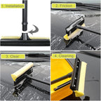 Window Squeegee Cleaning Tool 2 in 1 Window Cleaning Car Squeegee Windshield Cleaning Sponge and Rubber Squeegee,Yellow