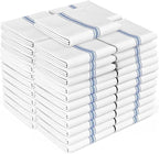 Zeppoli Classic Kitchen Towels - 45 Pack 100% Natural Cotton Towel Set, Reusable Wash Cloths, Absorbent Dish Towels, Machine Washable Hand Towels, Kitchen Essentials -14” by 25”, Blue Striped