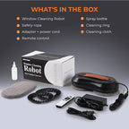 FRUITEAM Window Cleaning Robot with Dual Water Spray, APP and Remote Control, Automatic Window Cleaner with Leather Belt for Frame Glass, Triple Safety System, Smart Path Detection