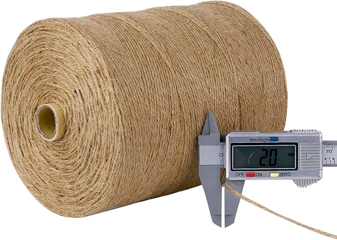 SMART&CASUAL 3600 Ft Natural Jute Twine String Thin Hemp for Craft Plant Garden Gift Wrapping Christmas Handmade Arts Decoration Packing String Home Decor (3600 FT * 2mm (3Ply))