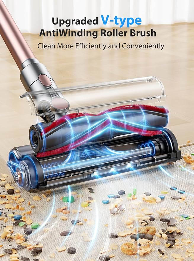 Cordless Vacuum Cleaner Handheld Vacuums 500W/45Kpa Lightweight Stick Vacuums Powerful Suction with 60min Runtime for Home Pet Hair Car