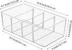 Vtopmart 4 Pack Food Storage Organizer Bins, Clear Plastic Bins for Pantry, Kitchen, Fridge, Cabinet Organization and Storage, 4 Compartment Holder Packets, Snacks, Pouches, Spice Packets