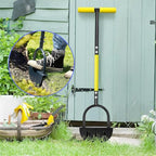 Half Moon Edger Lawn Tool, Manual Step Edger Saw Tooth Garden Hand Edging Shovel with Steel Long Handle for Yard Landscaping Borders Sidewalk Driveways Cable Burying Maintenance Flower Beds Grass