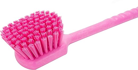 SPARTA 40501EC26 Plastic Large Scrub Brush, Kitchen Brush, Utility Brush With Long Handle For Cleaning, 20 Inches, Pink