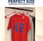 Closetselect Plastic Hangers 50 Pack - Space Saving Clothes Hangers, Made in USA, Durable & Strong Plastic Shirt & Coat Hanger with Notches & Shoulder Grooves, Non-Slip Clothing Hangers | Red Engine