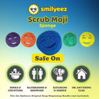 The Original Scrub Moji Scrubbing Sponge by Smilyeez (Set of 3) - Blue - Temperature-Responsive Polymer Foam, Stain and Odor Resistant, Ideal for Kitchen and Bathroom Cleaning