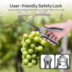 6.5" Ultra Sharp Pruning Shears - Professional Garden Scissors with Straight Stainless Steel Blades, Ergonomic Handle, Rust Resistant, Safety Lock, Trimming Scissors for Plants in Grow Tents, 2-Pack