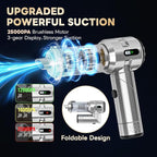 【Upgraded Version】Sycoodeal Car Vacuum Cleaner,Mini Portable Vacuum Cordless,25000PA Powerful Strong Cyclonic Suction USB Rechargeable Foldable Handheld Vacuum with One-touch Dust Removal for Car,Home