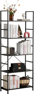 HealSmart 5 Tier Bookshelf, Free Standing Book Shelf Home Office Bookcase Shelf Storage Organizer for Bedroom, Living Room, Bathroom, Office, Balcony, Black